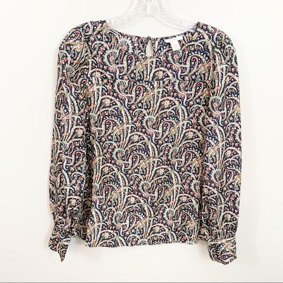 J.CREW SILK TALITHA FEATHER PAISLEY PULLOVER - Picture 3 of 6